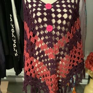 Vintage knit Poncho